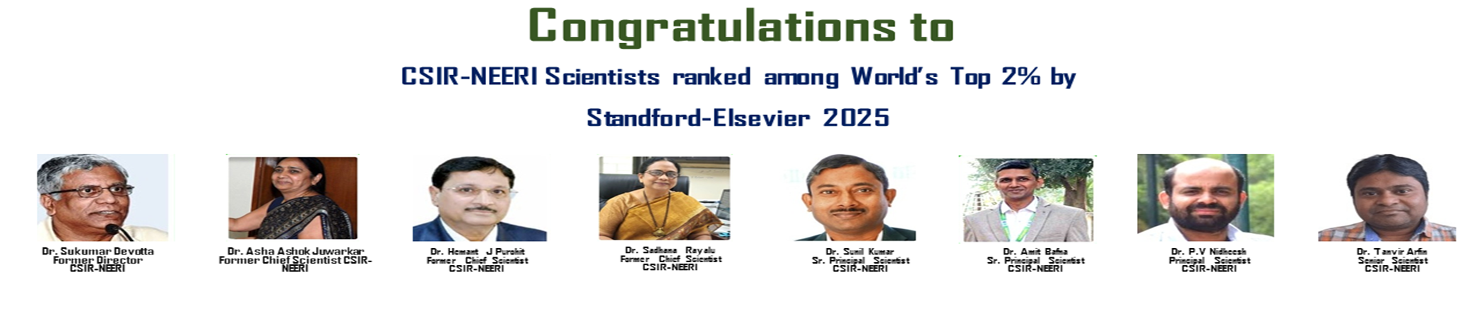 CSIR-NEERI scientists have been featured in the prestigious Stanford-Elsevier Global Database of Top-Cited Scientists 2025 Image