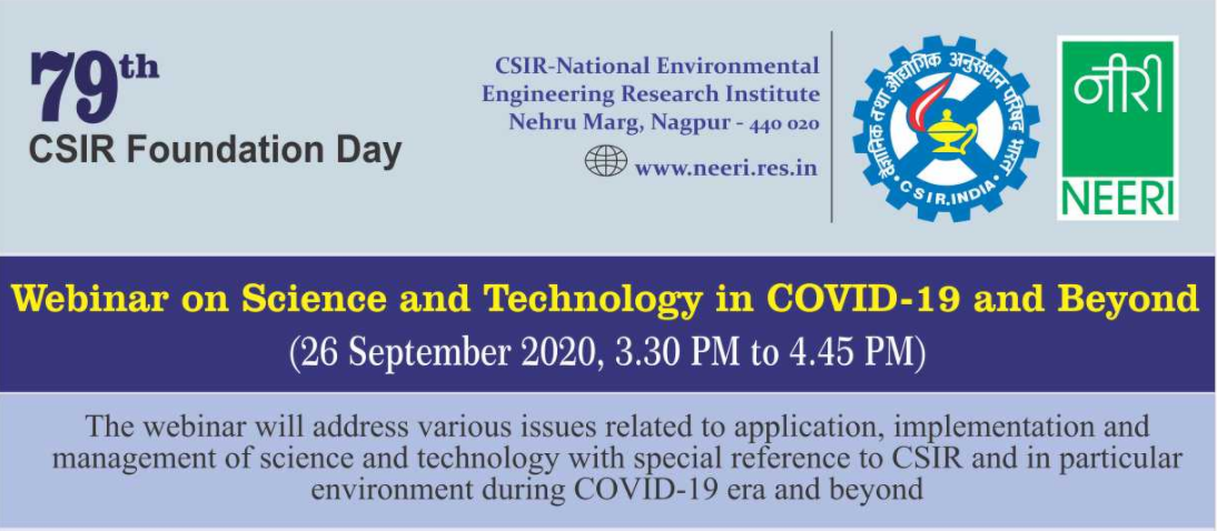 Webinar on Science and Technology in Covid -19 and Beyond (26 September 2020) Image