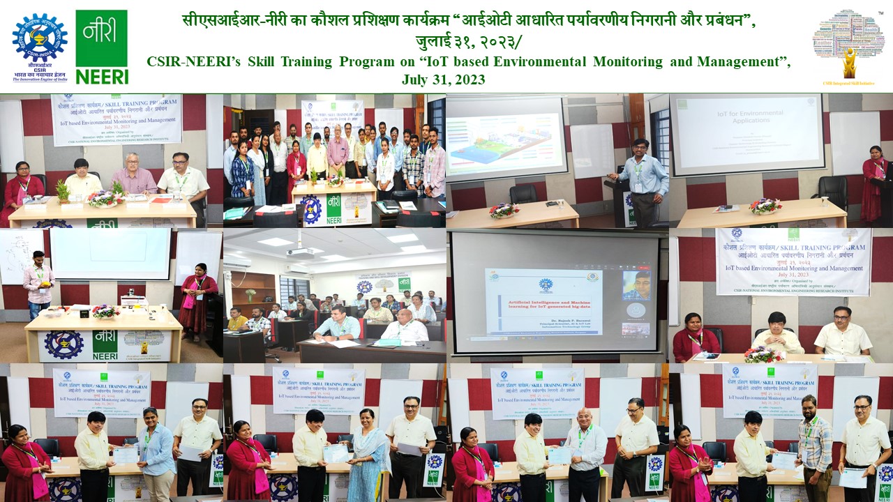 CSIR-NEERI, Nagpur had organized a Skill Training Program on IoT Based Environmental Monitoring and Management on 31st July 2023 under CSIR- Integrated Skill Initiative activities Image