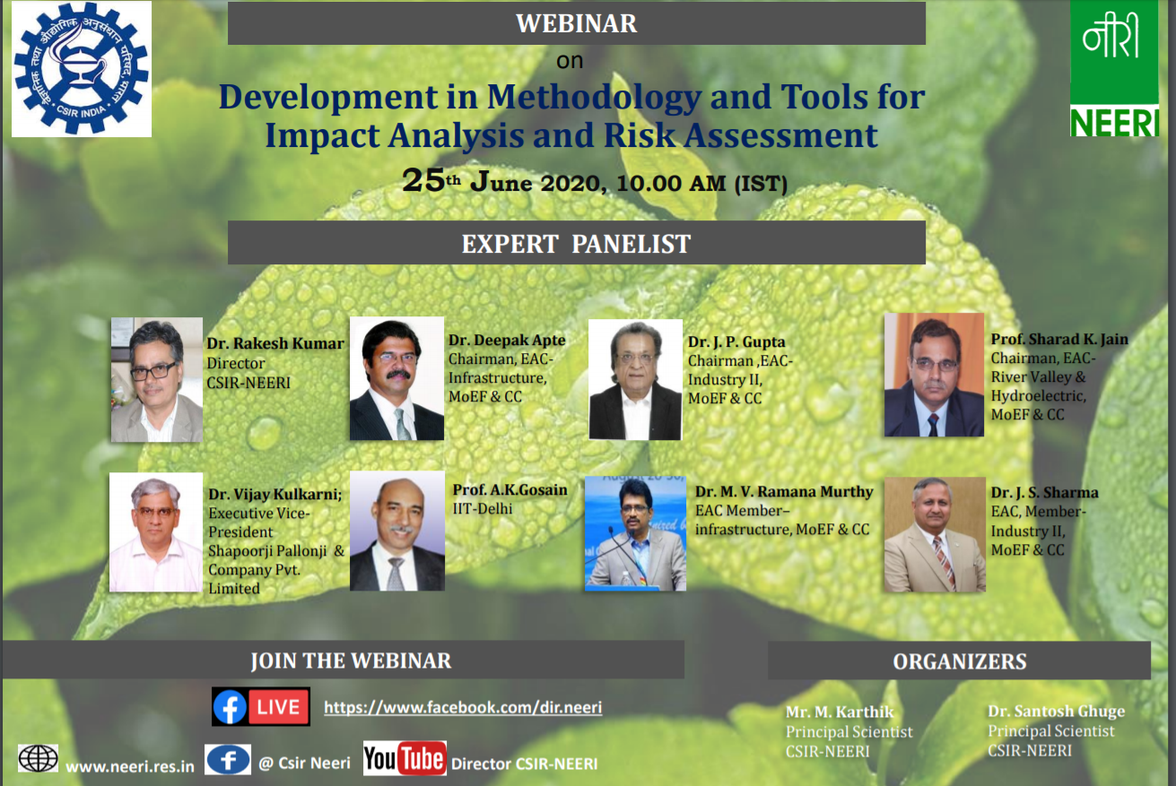 Webinar on development in methodology and tools for impact analysis and risk assessment Image