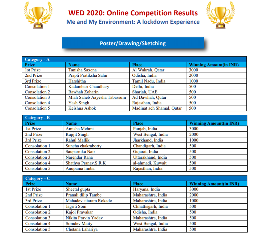 WED 2020: Online Competition Results, Me and My Environment: A lockdown Experience Image